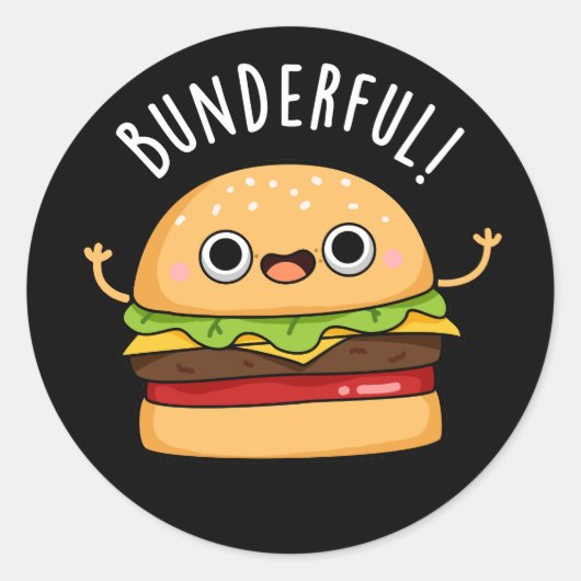 Sticker Rond Bunderny Burger Bun Pun Pun Dark BG (Devant)