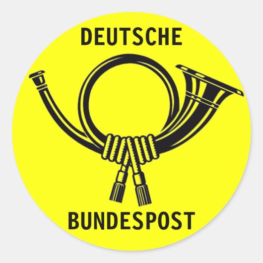 Sticker Rond BUNDESPOST POSthorn DEUTSCHE jaune #1 (Devant)