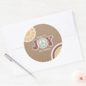 Sticker Rond Bundle Joy Peace Pink Baby shower Brown Hippie (Enveloppe)