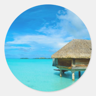 Sticker Rond Bungalow sur Bora Bora