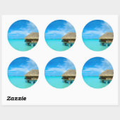 Sticker Rond Bungalow sur Bora Bora (Feuille)