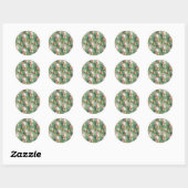 Sticker Rond Bunnies et carottes Fluffy 3D Motif sans fil (Feuille)