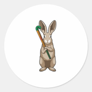 Sticker Rond Bunny at Hockey