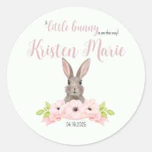Sticker Rond Bunny Baby shower Favoriser