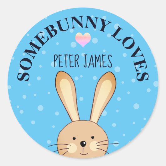 Sticker rond Bunny Bleu (Devant)