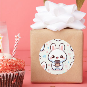 Sticker Rond Bunny Brew Motif
