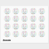 Sticker Rond Bunny de Pâques Kawaii (Feuille)
