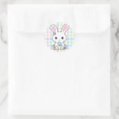Sticker Rond Bunny de Pâques Kawaii (Sac)
