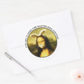Sticker Rond Bunny de Pâques Mona Lisa (Enveloppe)