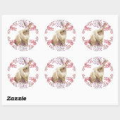 Sticker Rond Bunny de Pâques violet Arrière - plan floral (Feuille)