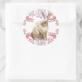 Sticker Rond Bunny de Pâques violet Arrière - plan floral (Sac)