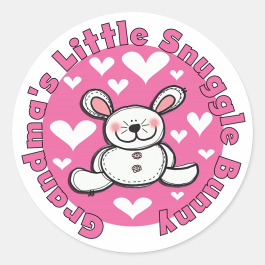 Sticker Rond Bunny de petite petite antinelle de grand-mère (Devant)