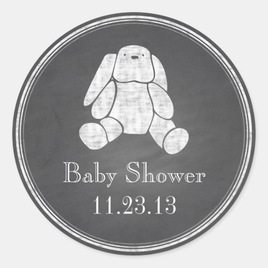 Sticker Rond Bunny de tableau noir (Devant)