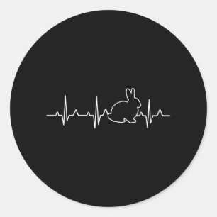 Sticker Rond Bunny Heartbea Bunny Amoureux et lapin