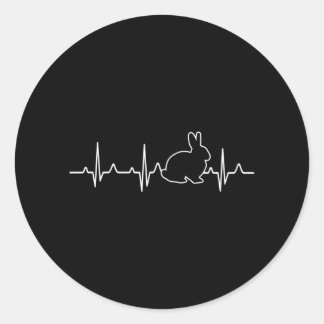 Sticker Rond Bunny Heartbea Bunny Amoureux et lapin