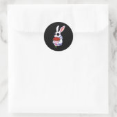 Sticker Rond Bunny Hugging Valentine Flower Bunny  (Sac)
