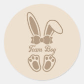 Sticker Rond Bunny Light Beige Genre Reveillez Équipe Garçon (Devant)