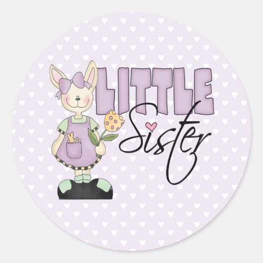 Sticker Rond Bunny Little Sister (violet) (Devant)