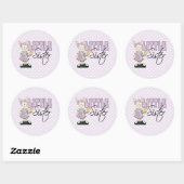 Sticker Rond Bunny Little Sister (violet) (Feuille)