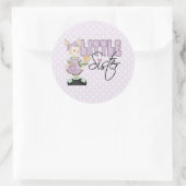 Sticker Rond Bunny Little Sister (violet) (Sac)