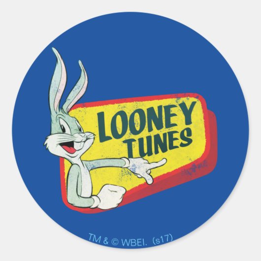 Sticker Rond BUNNY™ LOONEY TUNES™ Correctif rétro (Devant)