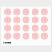 Sticker Rond Bunny rose (Feuille)