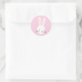 Sticker Rond Bunny rose personnalisé (Sac)