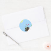 Sticker Rond Bunny Ski (Enveloppe)