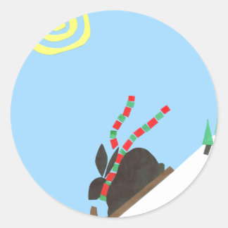 Sticker Rond Bunny Ski