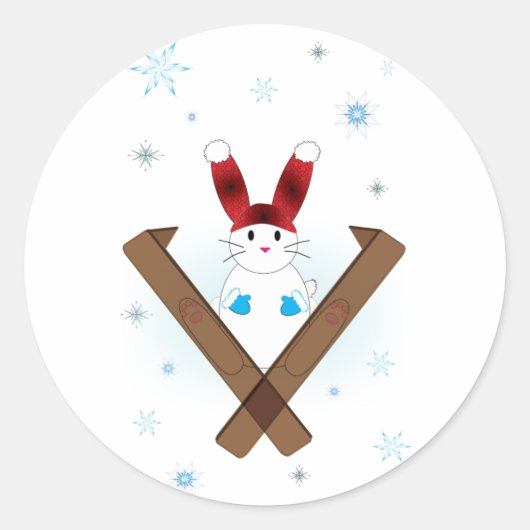 Sticker Rond Bunny Ski (Devant)