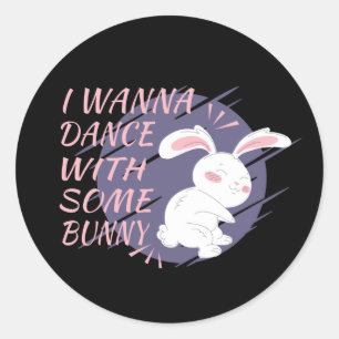 Sticker Rond Bunny Veut Danser Avec Le Partenaire Danse Classic