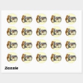 Sticker Rond Bunny vintage de Pâques (Feuille)