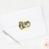 Sticker Rond Bunny vintage de Pâques (Enveloppe)