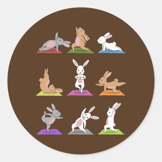 Sticker Rond Bunny Yoga (Devant)