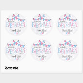Sticker Rond Bunting pour bébé rose et bleu (Feuille)