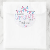 Sticker Rond Bunting pour bébé rose et bleu (Sac)