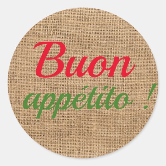 Sticker Rond Buon appétito - rustique (Devant)