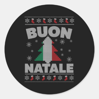 Sticker Rond Buon Natale Italien laid pour et