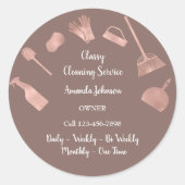 Sticker Rond Bureau des services de nettoyage classique Rose do (Devant)