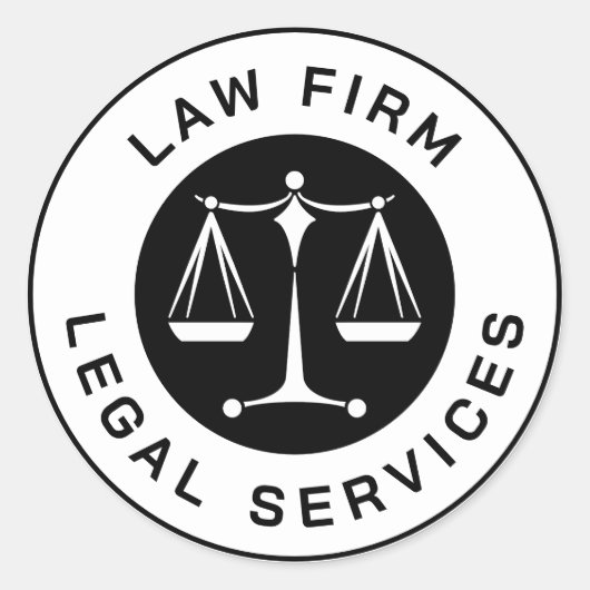 Sticker Rond Bureau du droit | Scales de justice (Devant)