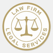 Sticker Rond Bureau du droit | Scales de justice (Devant)