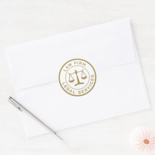 Sticker Rond Bureau du droit   Scales de justice