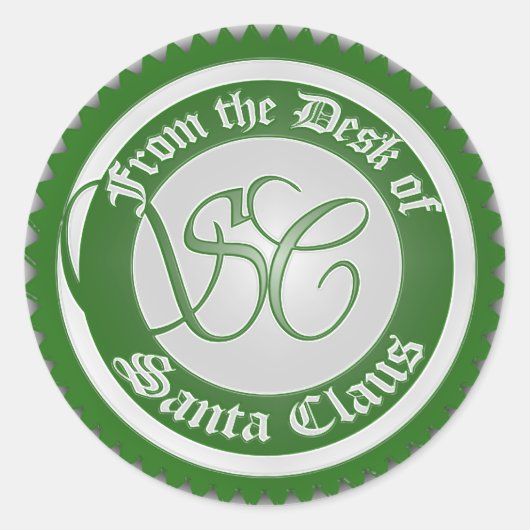 Sticker Rond Bureau du Père Noël (Devant)