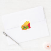 Sticker Rond Burger et frites (Enveloppe)
