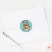 Sticker Rond Burger et frites pour aliments mignons (Enveloppe)