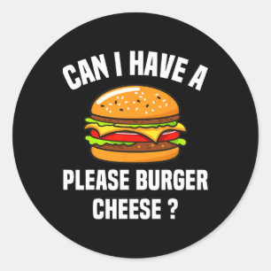 Sticker Rond Burger Fromage Hamburger Fromage Bbq Funny Sa