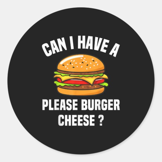 Sticker Rond Burger Fromage Hamburger Fromage Bbq Funny Sa (Devant)