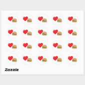 Sticker Rond Burger Love ! Personnalisable : (Feuille)