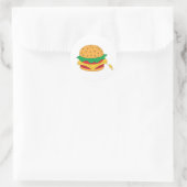 Sticker Rond Burger nourriture pas régime (Sac)