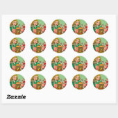 Sticker Rond Burger Retro (Feuille)